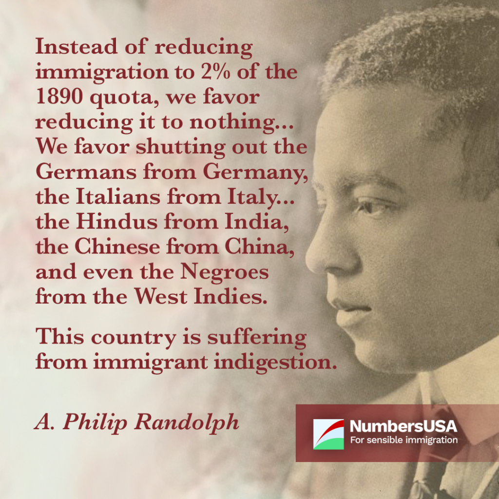Randolph: "This country is suffering from immigrant indigestion."