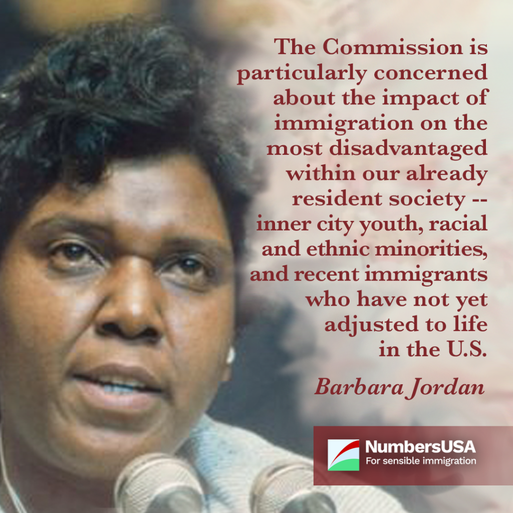 Jordan: "The Commission is particularly concerned about the impact of immigration on the most disadvantaged within our already resident society."