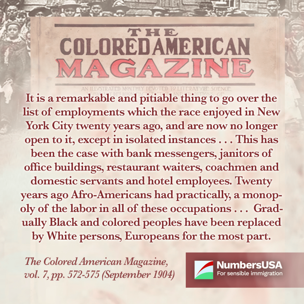 The Colored American Magazine: "Gradually Black and colored peoples have been replaced by White persons, Europeans for the most part."