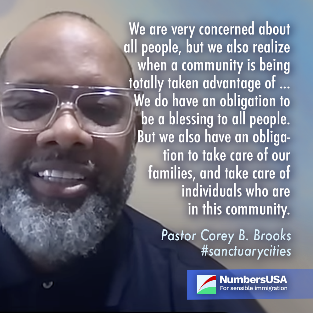 “We are very concerned about all people, but we also realize when a community is being totally taken advantage of….We do have an obligation to be a blessing to all people. But we also have an obligation to take care of our families, and take care of individuals who are in this community." -- Pastor Corey B. Brooks #sanctuarycities