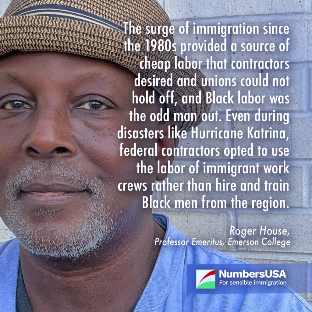 House: "The surge of immigration since the 1980s provided a source of cheap labor that contractors desired and unions could not hold off, and Black labor was the odd man out."